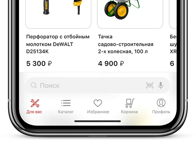 Поиск в мобильном приложении