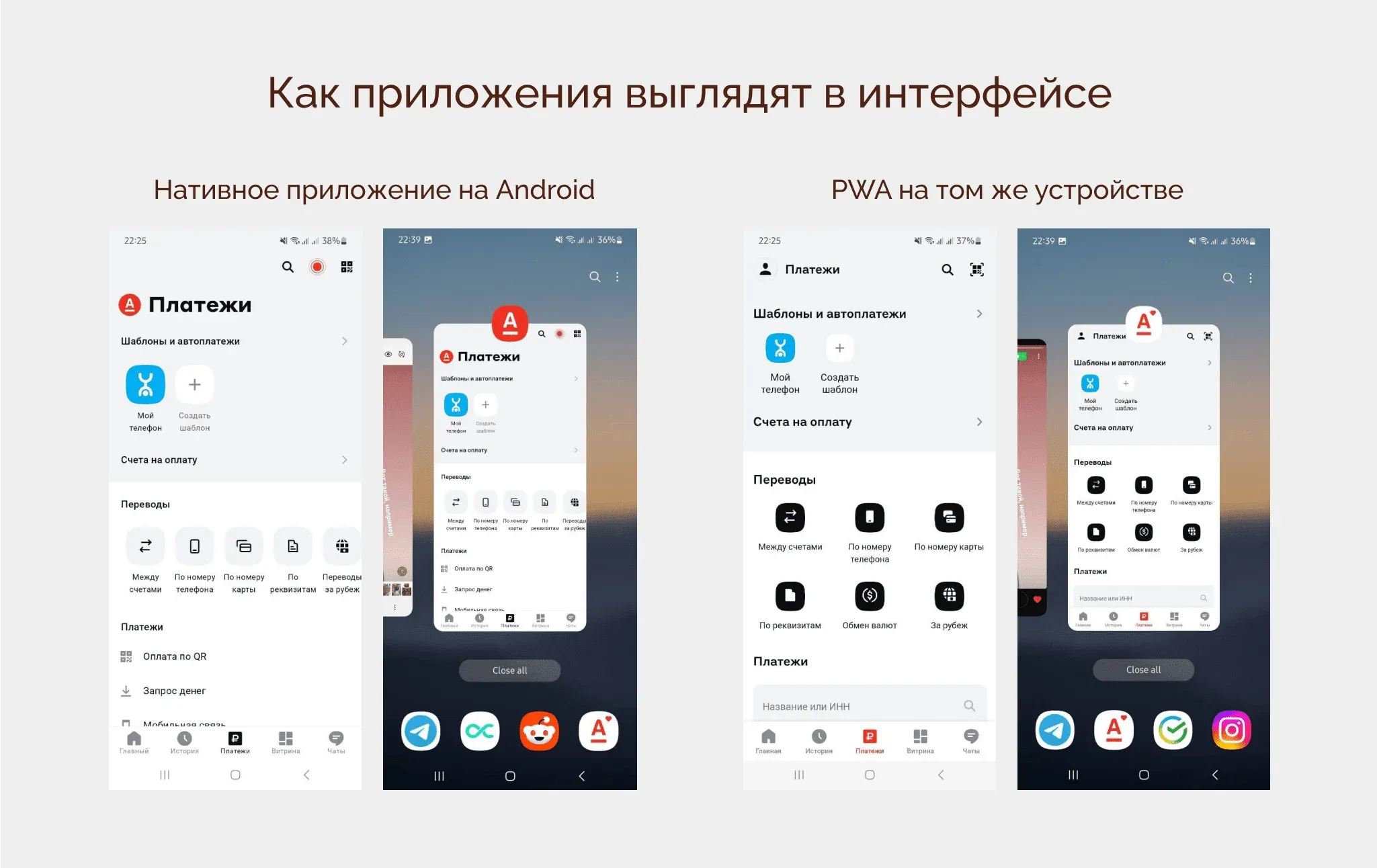Интерфейс PWA приложения