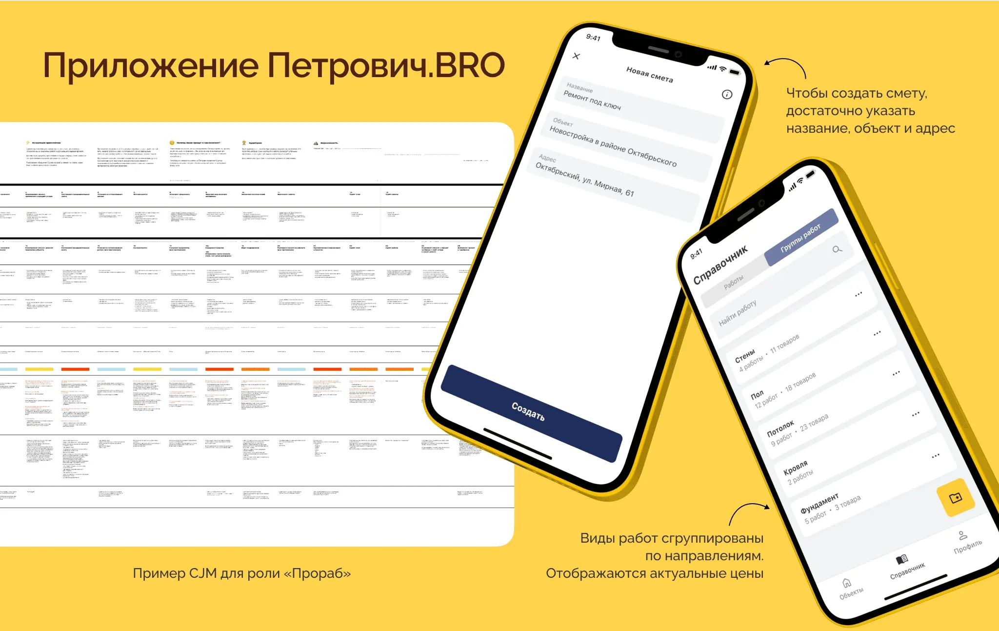 Пользовательский интерфейс приложения Петрович.BRO