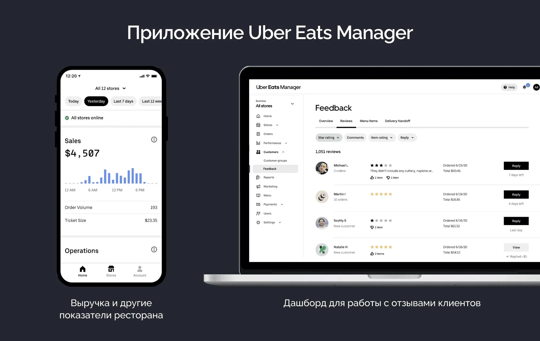 Приложение Uber Eats Manager