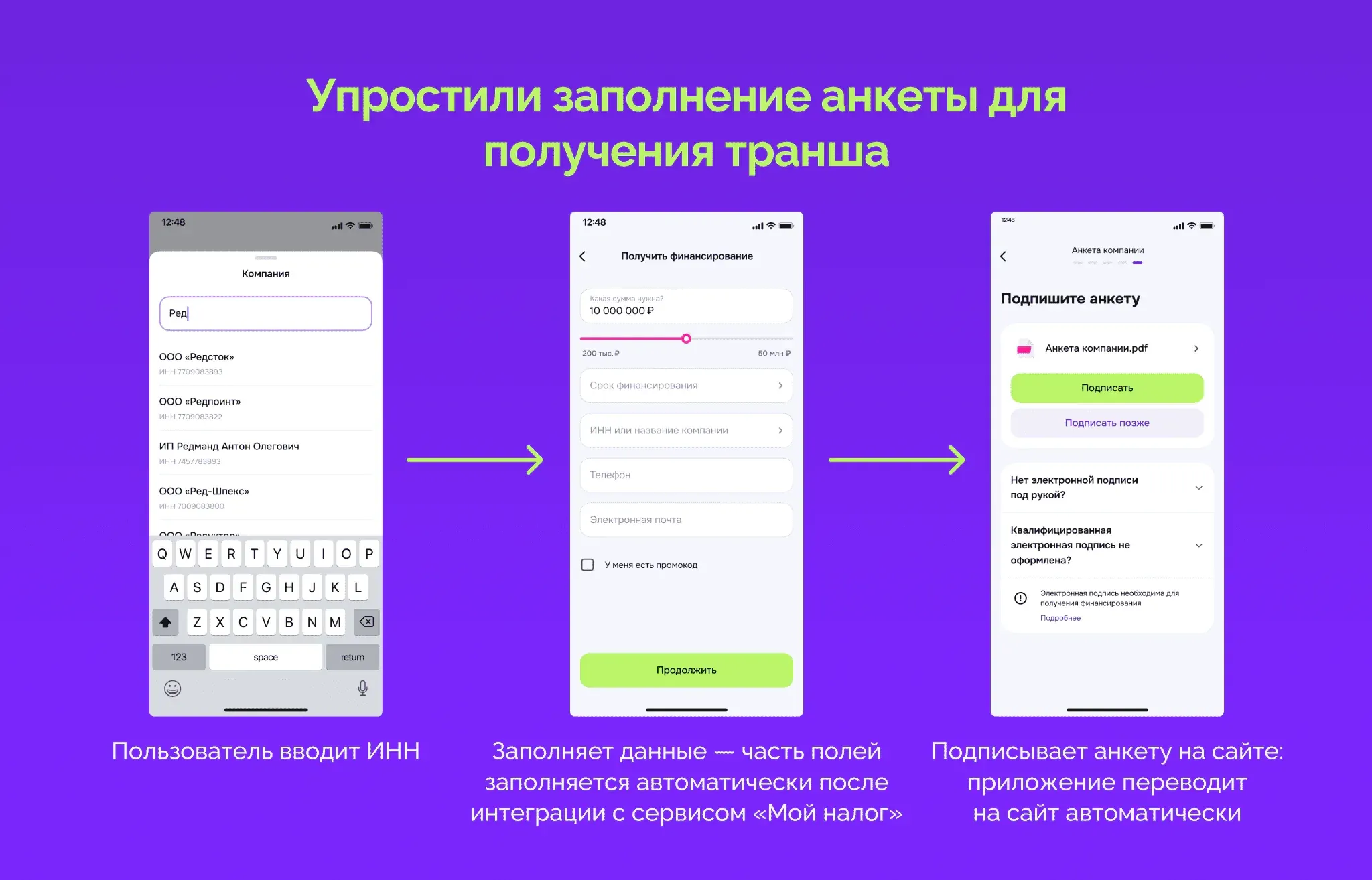 Заявка на финансирование в приложении Sellplus за 5 минут